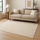 5' X 7' Beige And Ivory Abstract Shag Area Rug