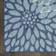 9' X 12' Navy Blue Floral Indoor Outdoor Area Rug