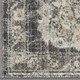 6' Gray Floral Worn Faded Runner Rug