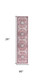 8' Red Floral Power Loom Worn Faded Non Skid Runner Rug