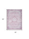 5' X 7' Pink Floral Power Loom Worn Faded Non Skid Area Rug