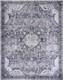 8' X 10' Gray Floral Power Loom Worn Faded Non Skid Area Rug