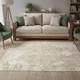5' X 7' Ivory Floral Distressed Area Rug