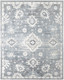 9' X 12' Blue Floral Distressed Area Rug