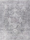 10' X 14' Gray Floral Distressed Area Rug