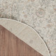 4' Light Gray Black And Yellow Floral Distressed Round Rug