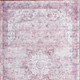 3' X 5' Pink And Ivory Floral Distressed Area Rug
