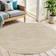 4' Ivory And Gold Round Abstract Indoor Outdoor Area Rug