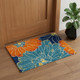 2' X 3' Blue Floral Power Loom Area Rug