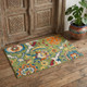 2' X 3' Green Floral Power Loom Area Rug