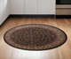 6' Blue And Red Oriental Round Rug