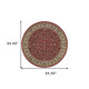 8' Red And Ivory Oriental Round Rug