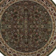 8' Green And Ivory Oriental Round Rug