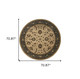 6' Ivory and Blue Oriental Round Rug