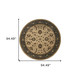 8' Ivory And Blue Oriental Round Rug