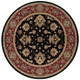 6' Ivory Red and Black Floral Round Rug