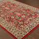 5' X 8' Red And Ivory Oriental Area Rug