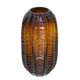 11" Burnt Umber Glass Textured Round Table Vase