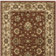 8' X 11' Red And Ivory Floral Area Rug