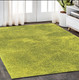 5' X 7' Green Shag Hand Tufted Area Rug