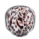 6" Amber And Clear Abstract Glass Round Table Vase