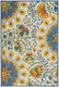6' X 9' Ivory And Blue Floral Indoor Outdoor Area Rug