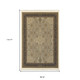 7' X 10' Ivory And Dark Blue Medallion Area Rug With Fringe