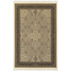 8' X 11' Ivory And Dark Blue Medallion Area Rug With Fringe