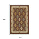 4' X 5' Red Tan And Ivory Oriental Area Rug With Fringe