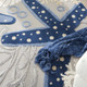 4' Blue And Gray Round Indoor Outdoor Area Rug