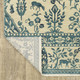 10' X 13' Ivory And Blue Oriental Area Rug With Fringe