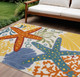 7' X 10' Yellow And Ivory Indoor Outdoor Area Rug