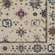 4' X 6' Ivory Blue And Light Brown Floral Area Rug With Fringe