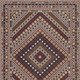 7' X 10' Ivory Red And Tan Diamond Area Rug With Fringe