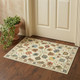 2' X 3' Ivory Blue And Yellow Oriental Area Rug With Fringe