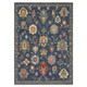 2' X 3' Blue Red And Ivory Oriental Area Rug With Fringe