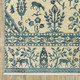 3' X 5' Ivory And Blue Oriental Area Rug With Fringe