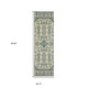 8' Ivory And Blue Oriental Runner Rug With Fringe