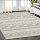 5' X 8' Gray And Beige Tribal Area Rug