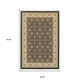 4' X 6' Ivory Oriental Area Rug With Fringe