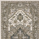 8' Ivory And Gold Medallion Runner Rug With Fringe