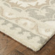 4' X 6' Gray And Sand Wool Floral Hand Tufted Area Rug