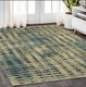 5' X 8' Beige And Blue Geometric Area Rug