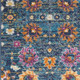 8' Blue And Orange Floral Distressed Runner Rug
