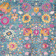 4' X 6' Blue And Orange Floral Distressed Area Rug