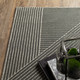 7' X 10' Gray And Ivory Geometric Area Rug