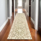 8' Tan And Ivory Wool Geometric Hand Tufted Runner Rug