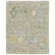 6' X 9' Gray Yellow And Green Wool Oriental Hand Knotted Area Rug With Fringe