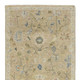 10' Beige Blue And Ivory Wool Oriental Hand Knotted Runner Rug With Fringe