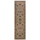 9' Ivory And Green Oriental Runner Rug